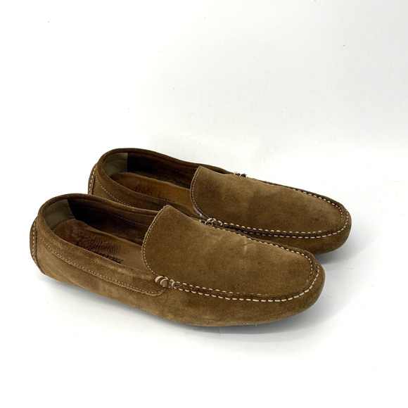 J Crew Shoes Mens 9 Brown Suede Driving Mocs Loafers Casual Slip On - Picture 1 of 11